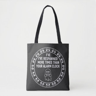 Bolsa Tote Citação engraçada de respawn para jogador de jogos