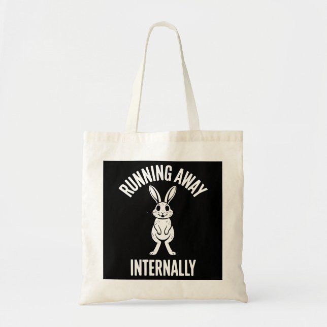Bolsa Tote Citação Engraçada Fugindo Internamente Humor Sarca (Frente)