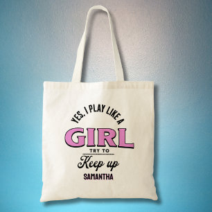 Bolsa Tote Citação engraçada "Toca como uma Menina" do Esport