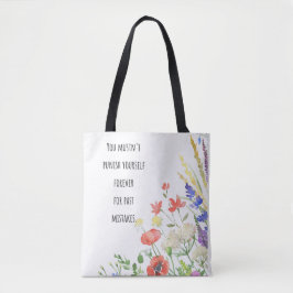 Bolsa Tote Citação Floral de Autocompaixão