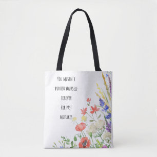 Bolsa Tote Citação Floral de Autocompaixão