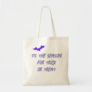 Bolsa Tote Citação Halloween E Trick Moderno Roxo Bat Ou Trat