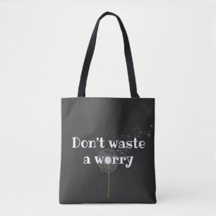 Bolsa Tote Citação Inspiradora com Dandelion Branco