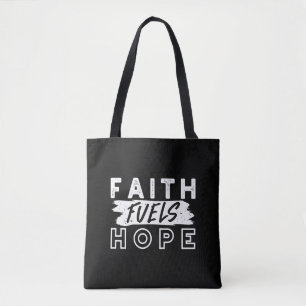 Bolsa Tote Citação Inspiradora de Fé – A Fé Alimenta a Espera