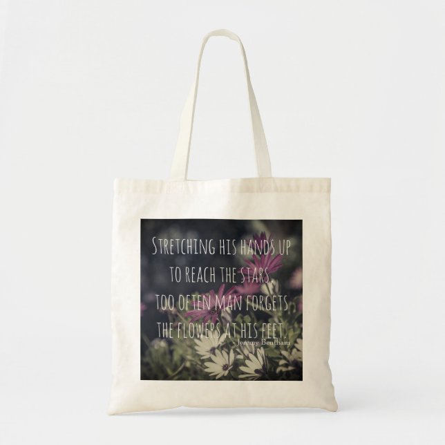 Bolsa Tote Citação Inspiradora de Jeremy Bentham (Frente)