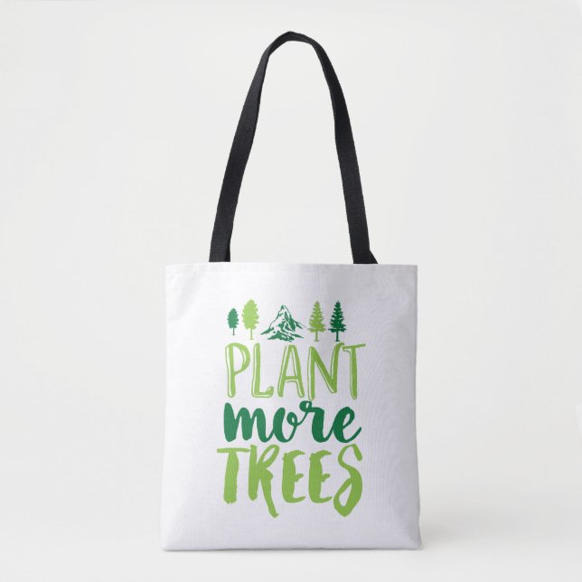 Bolsa Tote Citação Inspirativa do Dia da Terra Plante Mais Ár (Frente)