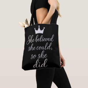Bolsa Tote Citação Inspirativa para as Mulheres