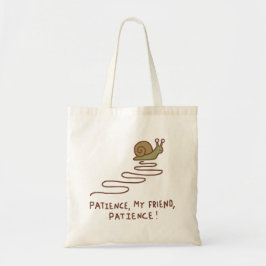 Bolsa Tote Citação Motivacional de Caracol Fofo Paciência