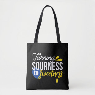 Bolsa Tote Citação Motivacional de Limão de Areia a Doce
