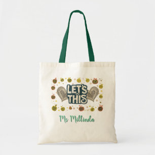 Bolsa Tote Citação Motivacional de Quadro Negro para Professo