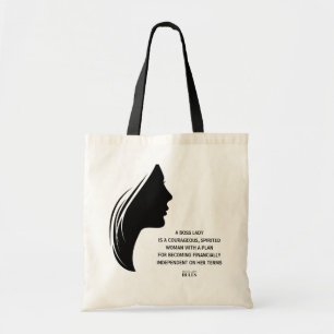 Bolsa Tote Citação Motivacional Lady Silhouette do Chefe El