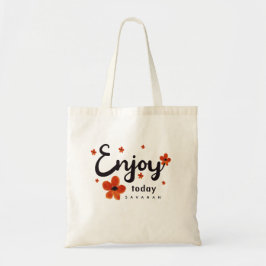 Bolsa Tote Citação Motivacional Laranja de Hoje Personalizada