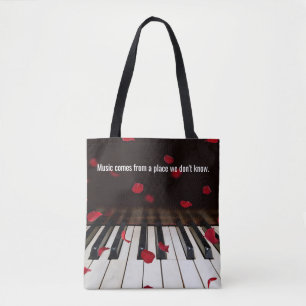Bolsa Tote Citação musical na barra de ferramentas de chave