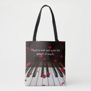 Bolsa Tote Citação musical na barra de ferramentas de chave