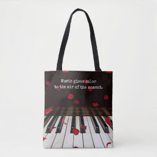 Bolsa Tote Citação musical na barra de ferramentas de chave