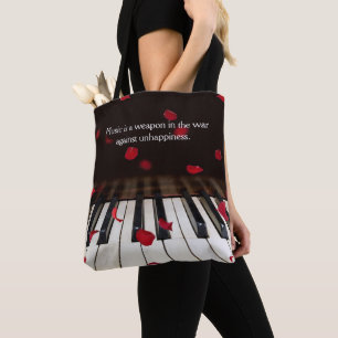 Bolsa Tote Citação musical na barra de ferramentas de chave
