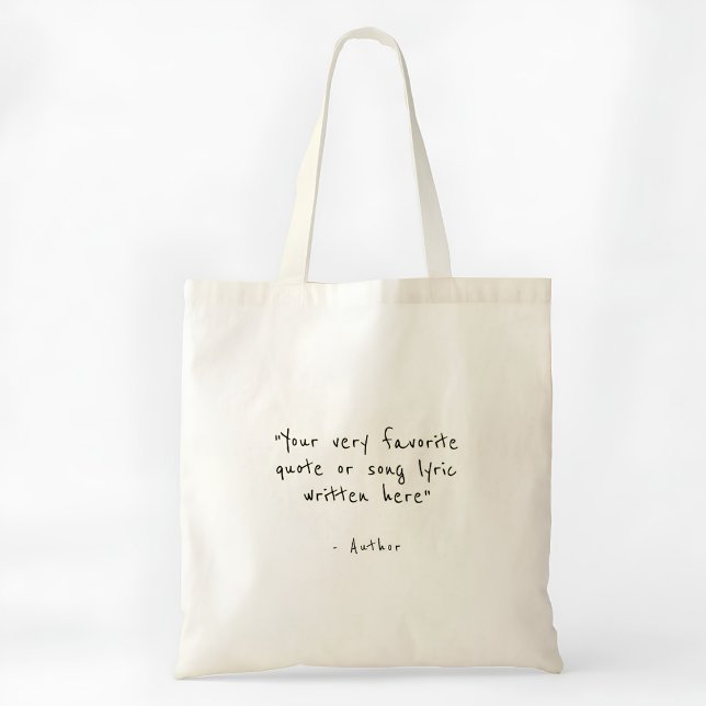 Bolsa Tote Citação personalizada - crie a sua própria (Criador carregado)