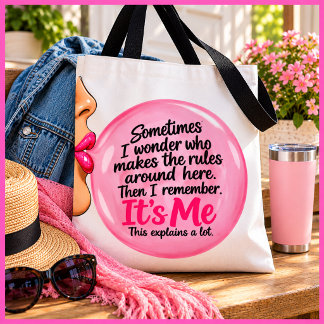 Bolsa Tote Citação Personalizada de Goma de Bolha Rosa Engraç