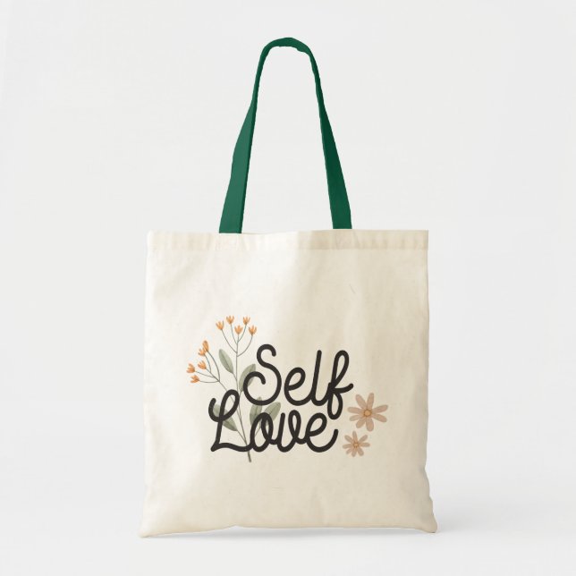 Bolsa Tote Citação Positiva de Amor Próprio (Frente)
