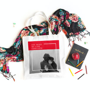 Bolsa Tote Citação Romântica e Foto Presente Dia de os namo