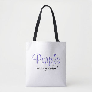 Bolsa Tote Citação Roxo é Minha Cor