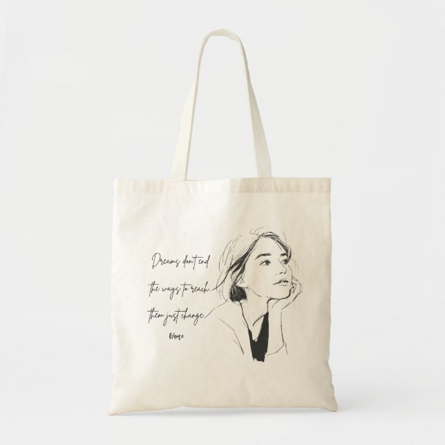 Bolsa Tote Citação Sonhos Estéticos (Frente)