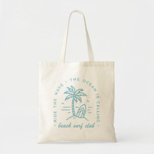 Bolsa Tote citações de amantes do oceano surfando em surfe do