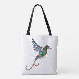 Bolsa Tote Citações de Rumi com sacola do colibri