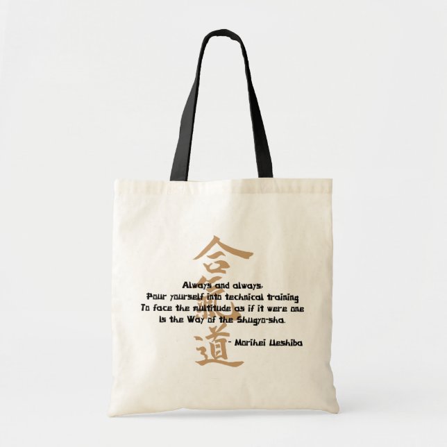 Bolsa Tote Citações do Aikido (Frente)
