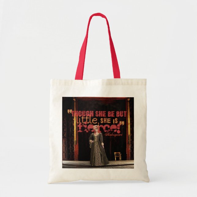 Bolsa Tote Citações ferozes de Shakespeare (Frente)