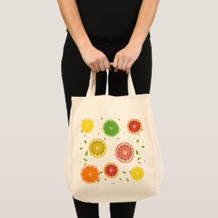 Bolsa Tote Citrino tropical SUMMER Laranja limão fina