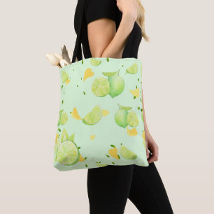 Bolsa Tote Citrinos Verdes Tropicais SUMMER Laranja-limão