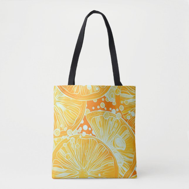 Bolsa Tote Citrus Cocktail: Padrão de Água Espumante (Frente)