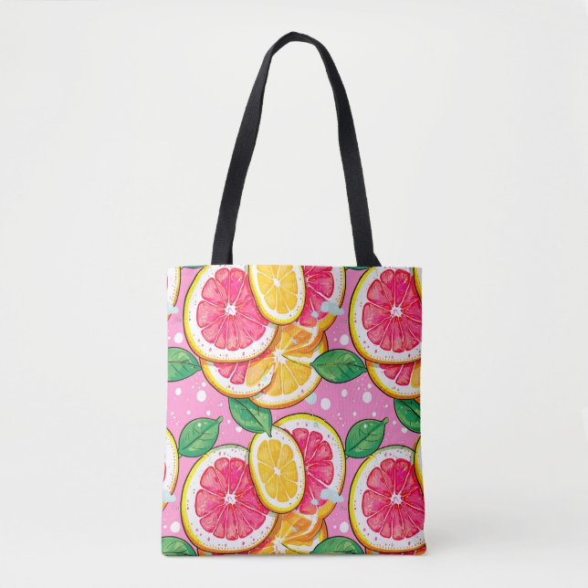 Bolsa Tote Citrus Ponto Polka Rosa (Frente)