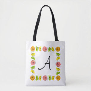 Bolsa Tote Citrus Square Monograma cor-de-rosa em toda a bols