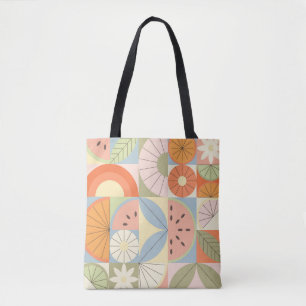 Bolsa Tote Citrus Watermelon: Patte Geométrica de Abstrato