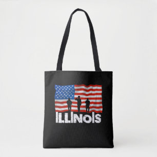 Bolsa Tote City Illinois American Flag