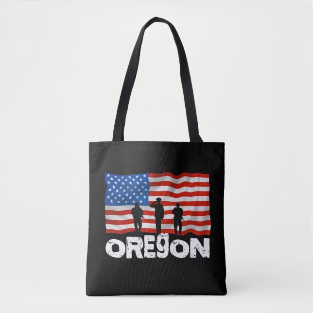 Bolsa Tote City Oregon American Flag (Frente)