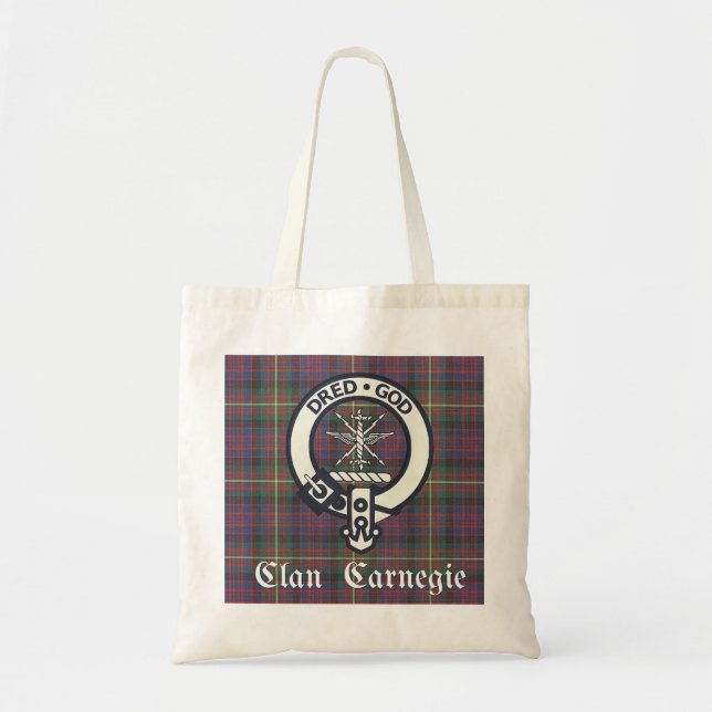 Bolsa Tote Clan Carnegie Crest Tartan (Frente)