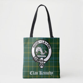 Bolsa Tote Clan Kennedy Crest Crachá e Tartan