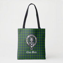Bolsa Tote Clan Muir ou Mais Crachá de Crest e Tartan