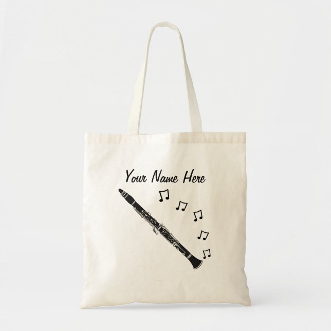 Bolsa Tote Clarinet Custom Tote Bag Clarinetista Presente (Frente)