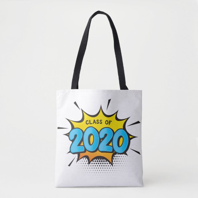 Bolsa Tote CLASSE DE 2020, estilo quadrinhos, formando (Frente)
