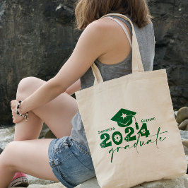 Bolsa Tote Classe de Formando Personalizado de Verde 2024