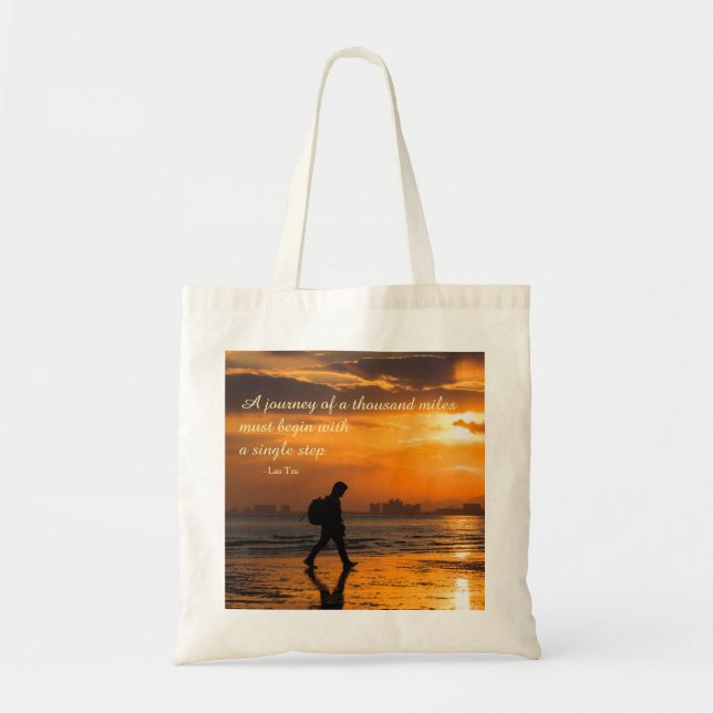 Bolsa Tote Classic Lao Tzu Journey Quote (Frente)