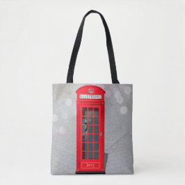 Bolsa Tote Classic London Red Phone Booth with Name