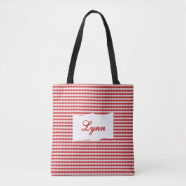 Bolsa Tote Classic Red & White Gingham | Personalized Name