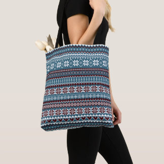 Bolsa Tote Classic Scandinavian Christmas Sweater Pattern