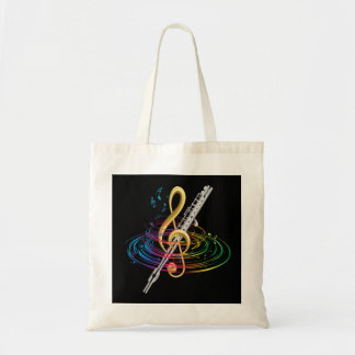 Bolsa Tote Clássica Árvore Música Clássica Clef Flutist Gift