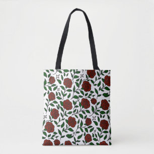 Bolsa Tote Clássica Rosa Vermelha do Jardim da Bela e a Fera